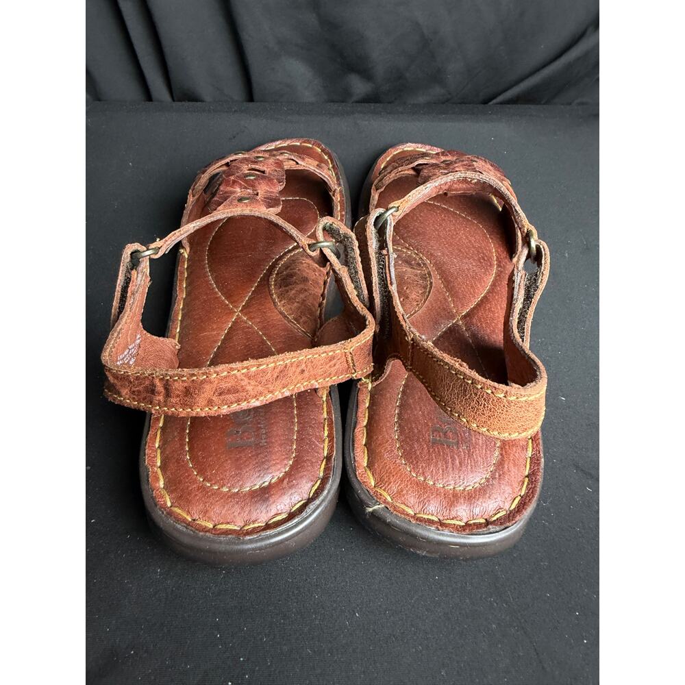 Born Chestnut Brown Leather Strappy Studded Sandals W81802 Size 10 - Picture 3 of 8